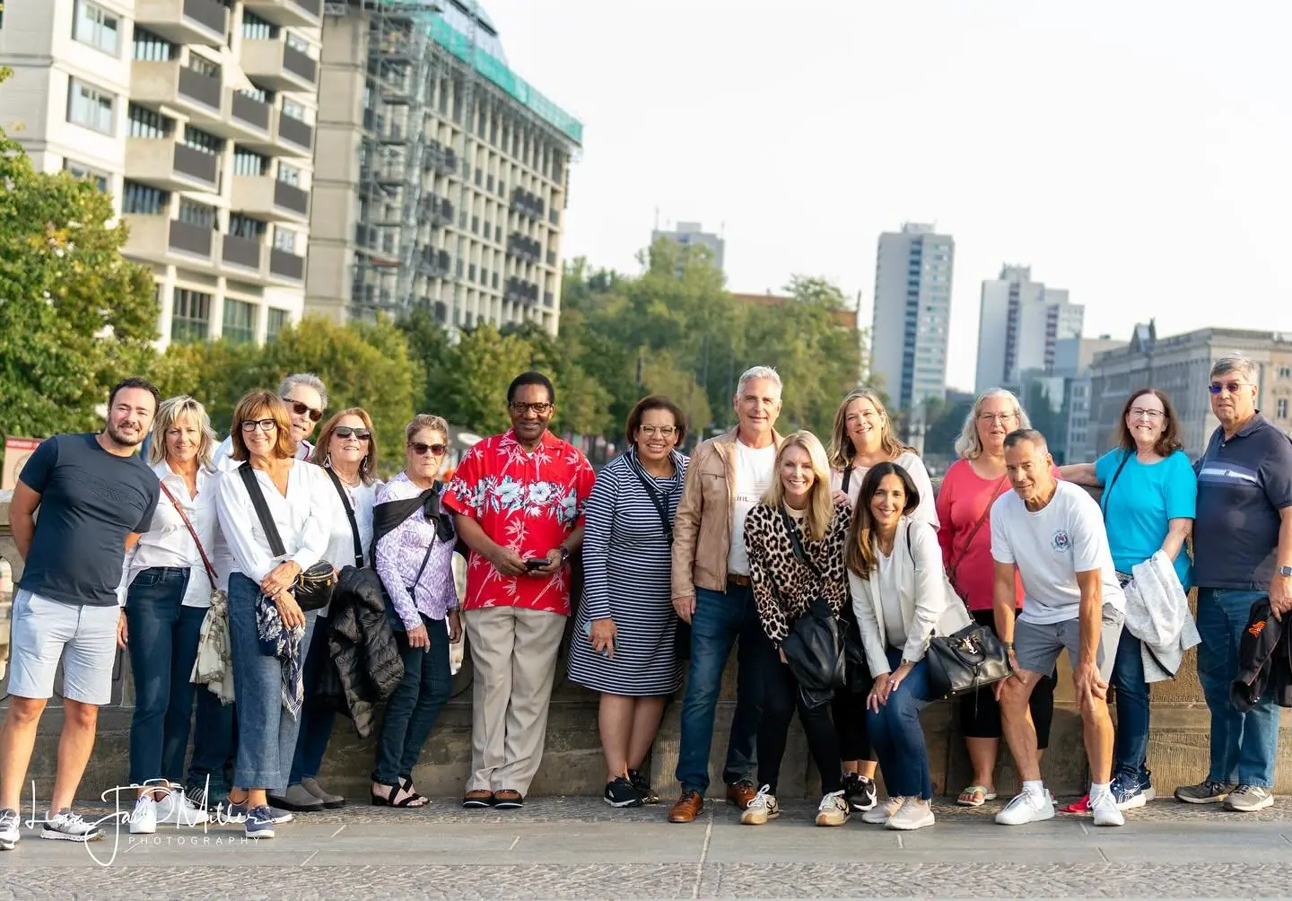 MAC Sports Travel group on a riverside street on their Laver Cup trip