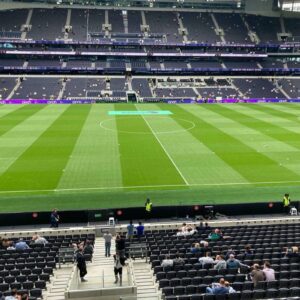 Pitch view inside Tottenham Hotspur Stadium